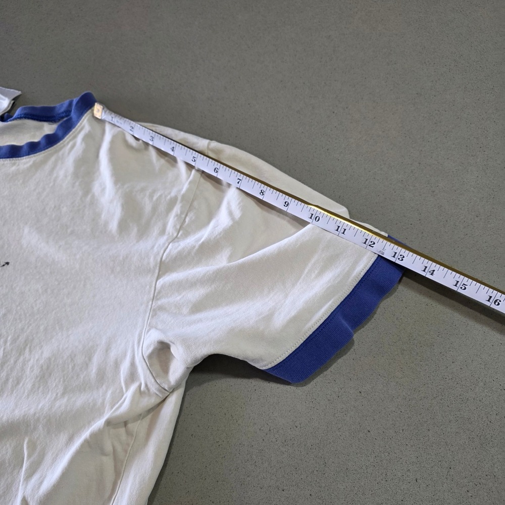Disney Store Mickey Mouse Motorcycle Ringer Tee White Blue Mens Large 56767 - Picture 6 of 10
